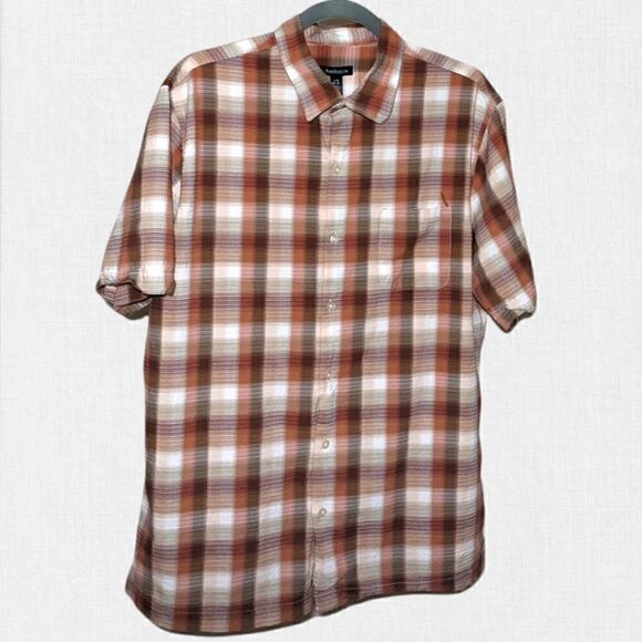 Van Heusen Short Sleeve Plaid Button Up - Picture 1 of 5